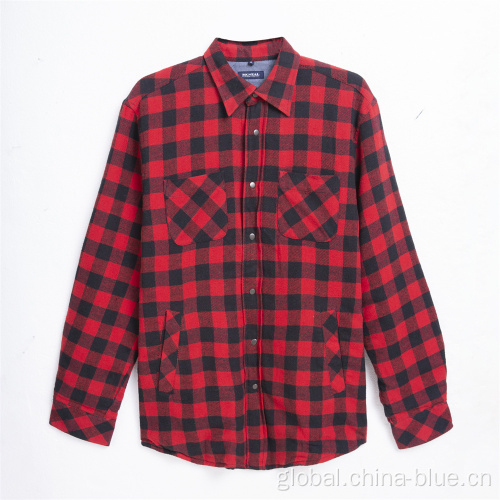 Men's Shirt Jacket with Lining Chambray men's 100%cotton woven padding shirt jacket Manufactory